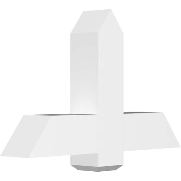 Ekena Millwork Eugene Architectural Grade PVC Gable Bracket, 36"W x 22 1/2"H x 6"D x 6"F, 15/12 Pitch GBP036X23X0606EUG00 - main